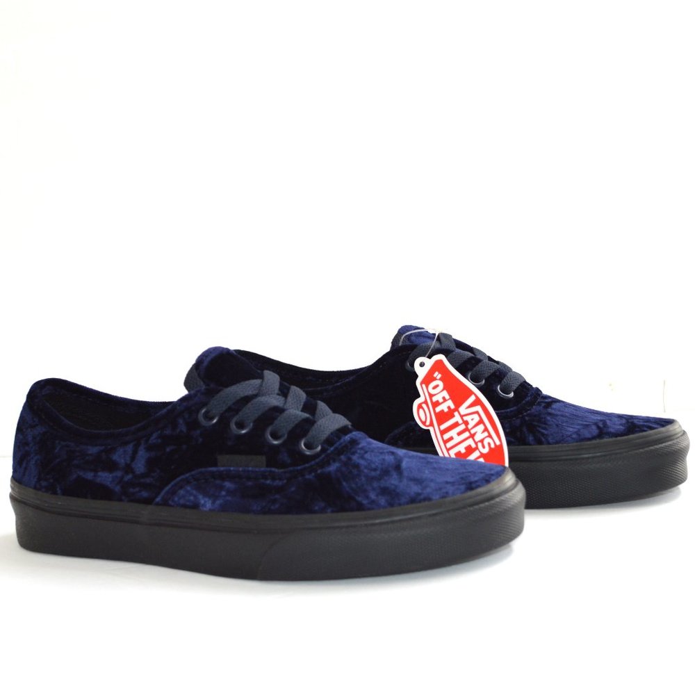 Vans authentic velvet navy black sneaker shoes